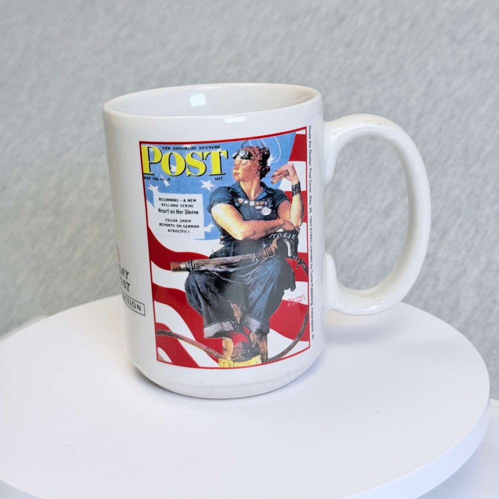 Norman Rockwell Rosie the Riveter Saturday Evening Post Patriotic Mug M140